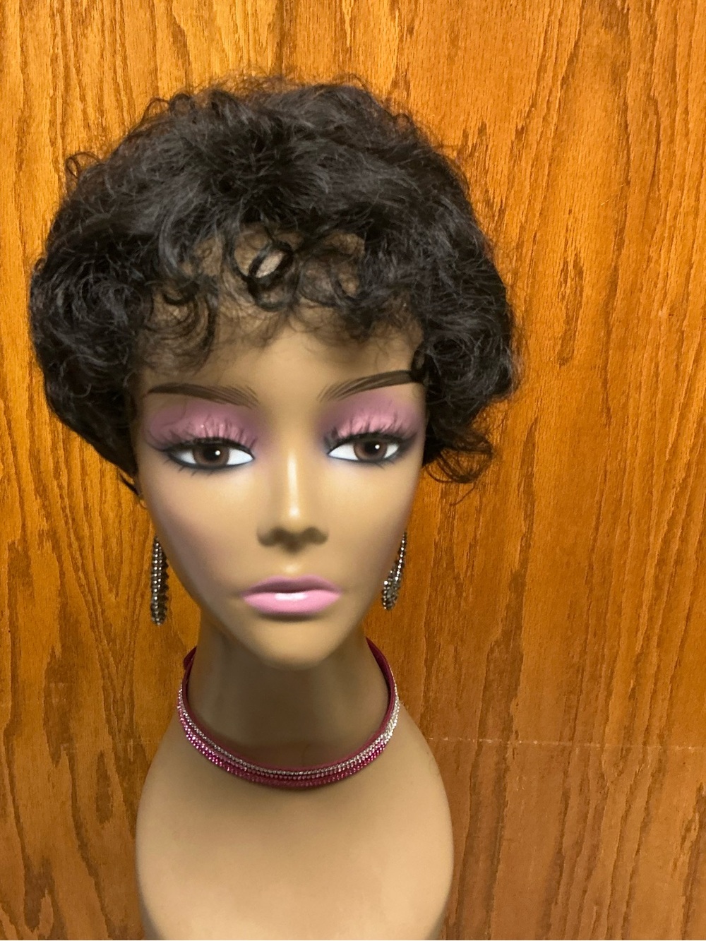 Short Black Women's Wig - Natural Curly Pixie